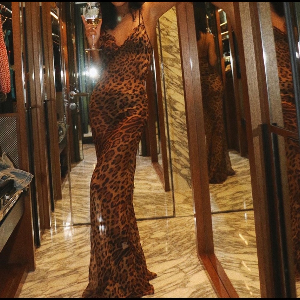 Sexy leopard maxi dress